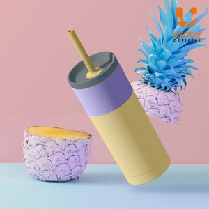 캐나다 아소부 스텐 보온보냉 빨대텀블러 슈퍼브시피 파스텔 600ml 2colors