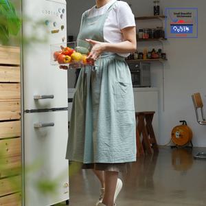 소소한주방 보니또 민트 파스텔 면 16수 앞치마