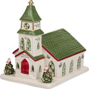 포트메리온 스포드 크리스마스 트리 컬렉션 고급 미니어처 마을 교회 LED 장식