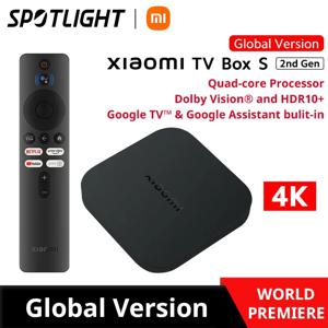 글로벌 버전 샤오미 미 TV 박스 S (2 세대), 구글 TV 와이파이 BT 5.2 돌비 비전 미디어 플레이어, 4K 울트라 HD, 2GB, 8GB