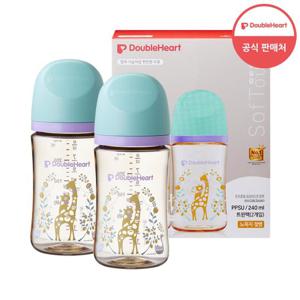 [더블하트] 모유실감 3세대 PPSU 블루밍가든240ml 트윈팩 노꼭지