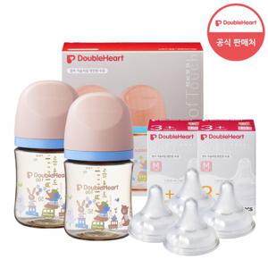 [더블하트] 3세대 160ml 디어프렌즈 트윈팩 + 젖꼭지 4개