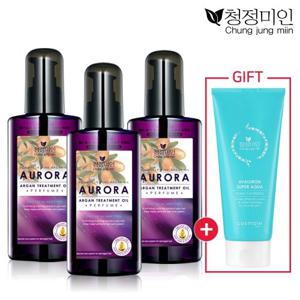 [청정미인] 오로라 아르간 헤어에센스 140ml 3개+히아루론 폼클렌징 200g 증정 / 트리트먼트 오일