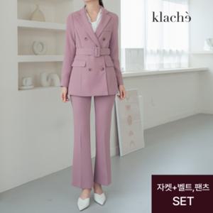 KLACHE (77까지))쓰리더블버튼자켓+벨트+팬츠SET_CK2FJK026A_SET