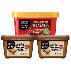 청정원 진한 재래식된장 450g x 2개 + 현미매운고추장 1kg