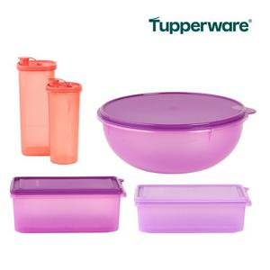 [Tupperware] 타파웨어 매직세트 대용량 5종(냉장기 2개+점토특대볼 1개+물병 2개)