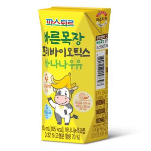 파스퇴르 바른목장 프리바이오틱스  바나나 우유 125ml 24팩