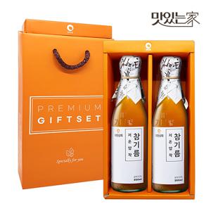 50년전통 대현상회 저온압착 참기름 350ml 2병 선물세트 (선물케이스포장)