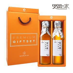 50년전통 대현상회 저온압착 참기름 들기름 180ml 선물세트 (선물케이스포장)