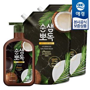 [애경]순샘 뽀독 주방세제 750ml x1개 + 리필 1L x2개