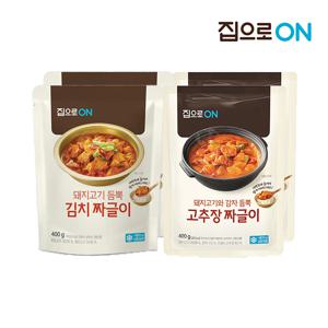 집으로ON 김치짜글이 400g x 2개 + 고추장짜글이 400g x 2개