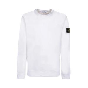 23FW STONE ISLAND 스톤아일랜드 와펜 패치 스웨트셔츠 화이트/ 블랙 791562420