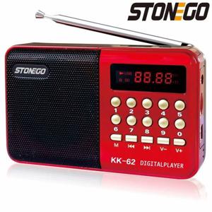 STONEGO 미니 휴대용 라디오 휴대용 충전식 디지털 FM USB TF MP3 플레이어 스톤고 스피커 장치 용품