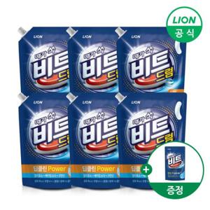 비트 딥클린 POWER 세탁 액체세제 리필 2L X 6개+겸용300g 제공