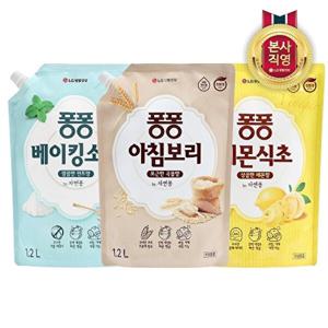 LG생활건강 퐁퐁 주방세제 1200ml x 4개 레몬식초/아침보리/베이킹소다 3종 택1