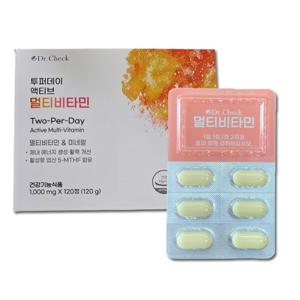 DR CHECK 투퍼데이 액티브 멀티비타민 1000mg x 120캡슐 x 1개 JJ몰