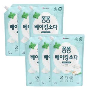 퐁퐁 주방세제 베이킹소다 리필 1200ml 6개