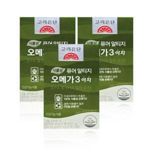 고려은단 퓨어 알티지 오메가3 이지 401mg 60캡슐 3통 임산부 어린이 무균배양 GT