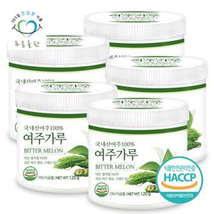 푸른들판 국내산 여주 열매 분말 120g 5통 가루 100%