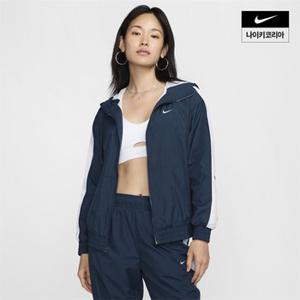 우먼스 나이키 스포츠웨어 클래식 우븐 루즈 UV 프로텍션 후드 재킷 NIKE FV6299-478