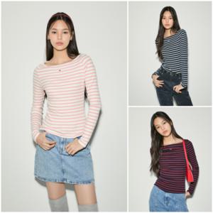 [장원영PICK] 여성 브레톤 스트라이프 티셔츠 T32E7TTO43TWT1 TOMMY JEANS