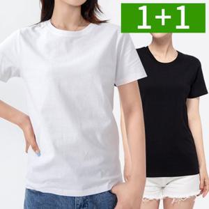 1+1 XL~3XL 순면 남자 무지 반팔티셔츠 빅사이즈 기본 흰티 라운드 남성 반팔티 OFDJ-STST5