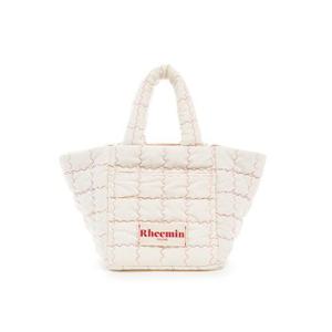 canvas STITCH NUGGET TOTE - CREAM +RED