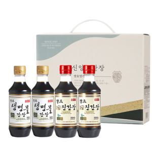 신앙촌 양조간장 선물세트 레드K 4-2호(생명물간장500mL×2 1급진간장500mL×2)