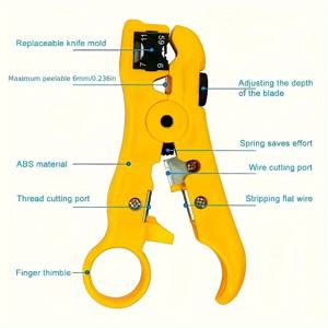 TEMU 다기능 전기 스트리핑 나이프 펜치 도구 동축 케이블 와이어 펜치 커터 스트리퍼
