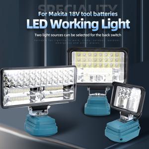 TEMU 1pc 4/6/8 인치 LED 플래시라이트, 마키타 BL1430 BL1830 리튬 배터리 야외 조명용