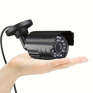 TEMU 1000TVL 960H CVBS CCTV 카메라, 디지털 감시 고화질 적외선 나이트 비전 카메라, 보안 홈 실외 방수 탄환 카메라, PAL/NTSC, 3.6mm 렌즈, 전원 어댑터 미포함. 금속. DVR 지원, 와이파이 없음