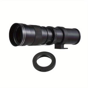 TEMU 프로페셔널 수동 망원 렌즈 420-800mm F/8.3-16 T-마운트 어댑터 포함 - 니콘 & 캐논 카메라에 이상적, 야생 동물 사진 촬영에 완벽