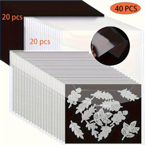 TEMU 20개/40개의 밀봉 및 성형 보관 가방과 고무 자석 판 - DIY 스크랩북을 위한 다이 커팅 성형 보관 세트