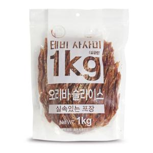 테비사사미 강아지간식 오리바슬라이스 1kg 대용량 수제애견간식