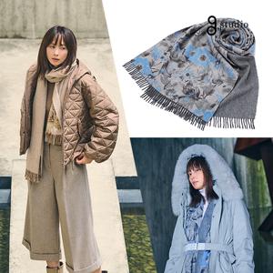 지스튜디오 24FW 플라워 울캐시미어 양면 머플러