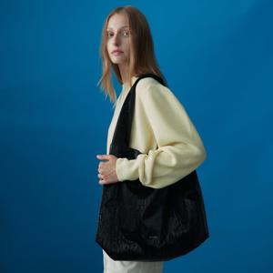 LEATHER SHOPPER BAG BLACK