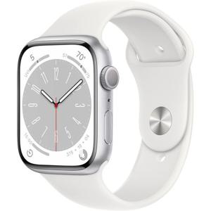 Apple Watch Series 8GPS 45MM 실버 알루미늄 케이스와 화이트 스포츠 밴드 S/M리뉴얼 프리미엄