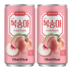 60캔 (30캔x2박스) 다인복숭아 175ml 캔복숭아 복숭아쥬스 쥬스캔 캔음료수 어린이쥬스 피씨방 당구장 학교