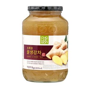 무료배송 총 1개 초록원 꿀생강차 1Kg  꿀차 벌꿀 카페 생강차 엄마선물 이모 부모님 학교음료 손님접대