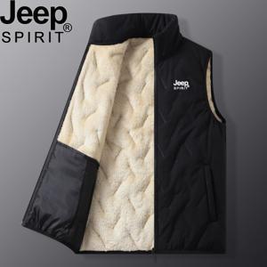 JEEP SPIRIT 2024 가을 겨울 나시 신상 기모 남성 패딩 조끼 겨울 보온 코트