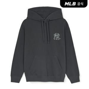 [MLB] 베이직 메가로고 오버핏 후드티 NY (Charcoal Grey)