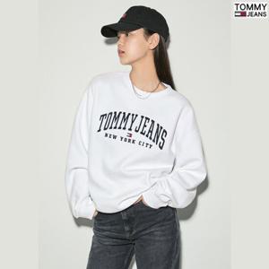 [타미진]여성 릴렉스핏 TOMMY JEANS 자수 맨투맨 T32E7TTO41TWT1-B