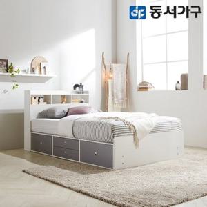 루젠화이트 슈퍼싱글 SS 수납헤드 깊은서랍 침대 프레임 DF638726