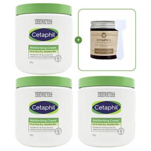 [세타필][Cetaphil] 세타필 모이스춰 라이징 크림 대용량 550g 3개+스파출라+소분통