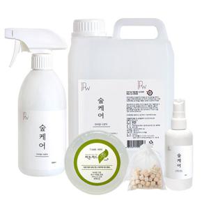 숲케어 피톤치드 편백수 스프레이 500ml+리필 2L+휴대용 100ml+편백큐브+피톤치드비누 기획세트