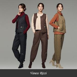 [바네사리찌]24FW  퀼팅 자수 상하의세트 (베스트+팬츠)