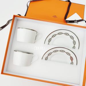 [바로 발송] 에르메스 샹달  티컵 커피잔 앤 소서 세트 160ml