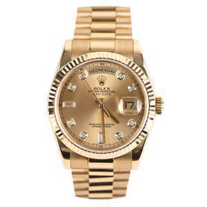 (중고명품시계)로렉스 118238 데이데이트 금통 샴페인 다이아 10P 36mm