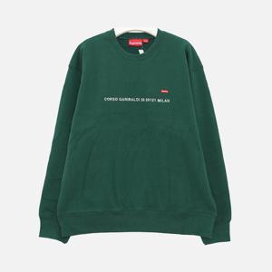 슈프림 숍 스몰 박스로고 스웨트 기모 공용 맨투맨 FW22SW28I DK GREEN