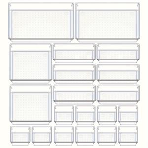 TEMU 10/20개 책상 서랍 정리 세트 4가지 사이즈 플라스틱 화장대 트레이 정리함 분리 컨테이너 드레서 메이크업 주방용품 사무실 욕실용